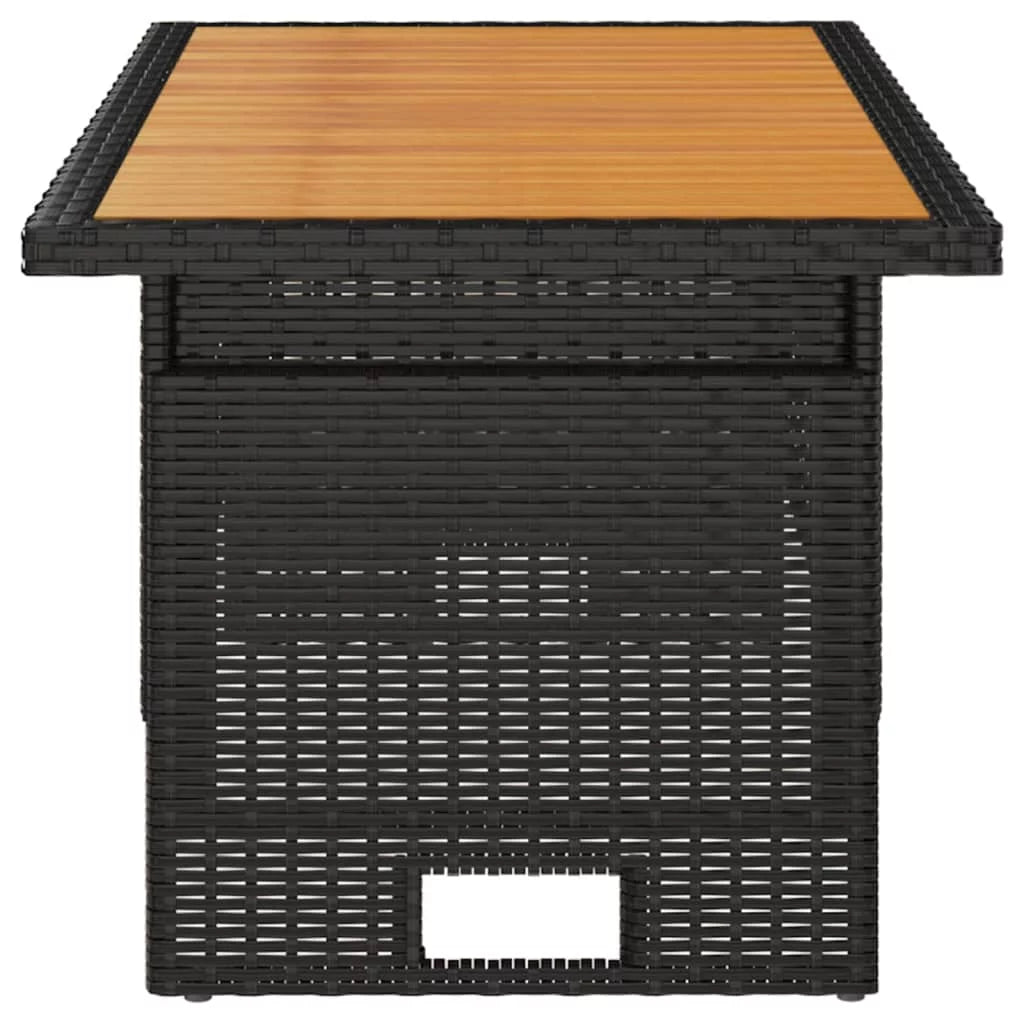 Black Solid Wood Acacia & Poly Rattan Patio Table R802