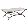 Modern Contrast Rectangular Coffee Table with Black Trestle Metal Base C767
