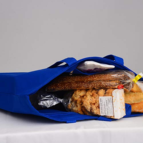 6 Pack Large Canvas Tote Bag with Zippered Closure M76167
