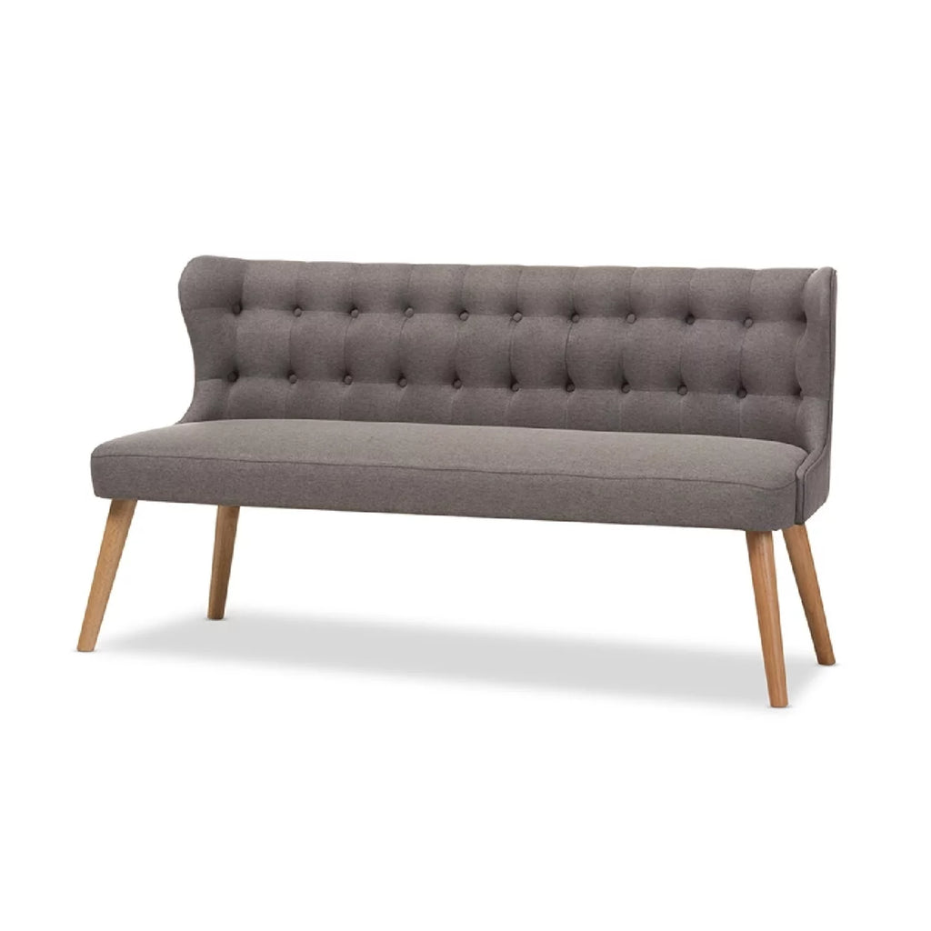 Grey Fabric 3-Seater Settee Bench L522457