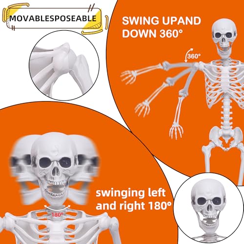 2 Pack 5.4Ft Posable Life Size Skeleton Decorations Y883368