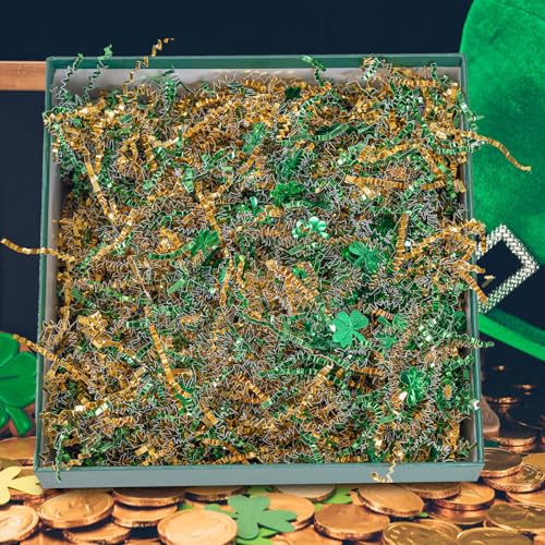 8.8oz Christmas Metallic Red Green Paper Shred W861509