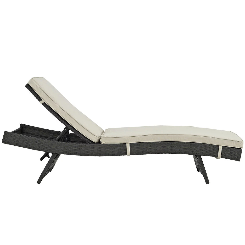Antique Canvas Beige Outdoor Chaise R9592