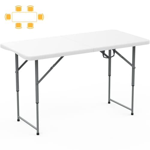 8 Foot Plastic Folding Picnic Table with Carry Handle R877333