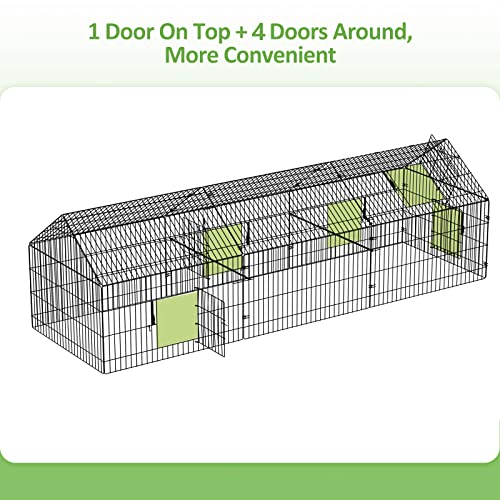 Metal Chicken Coop 130"×40"×39" with Cover T432782