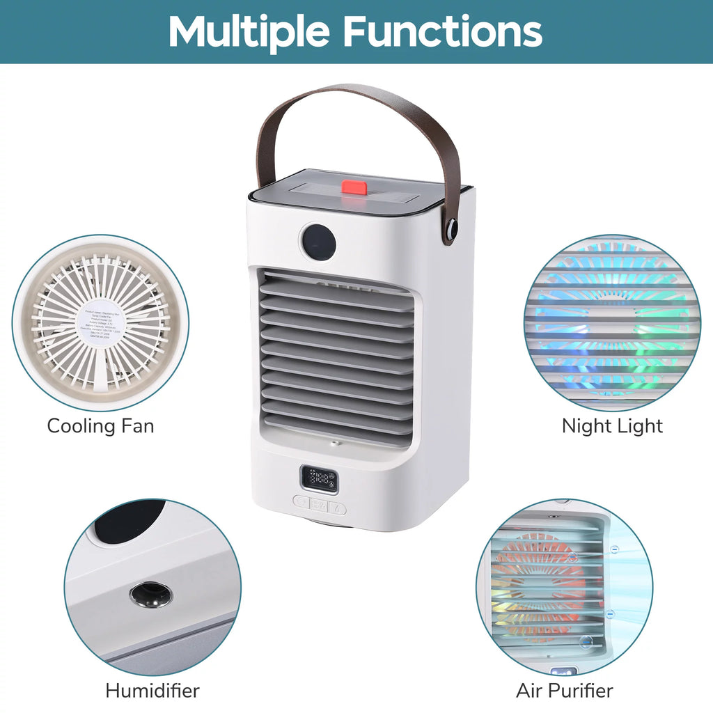 Portable Tabletop Air Cooler Fan with LED Light D966