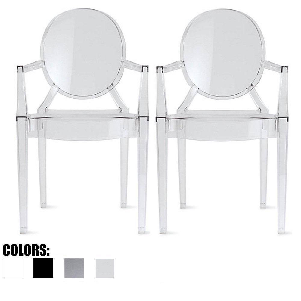 Clear Plastic Dining Chairs Set of 2 L7443