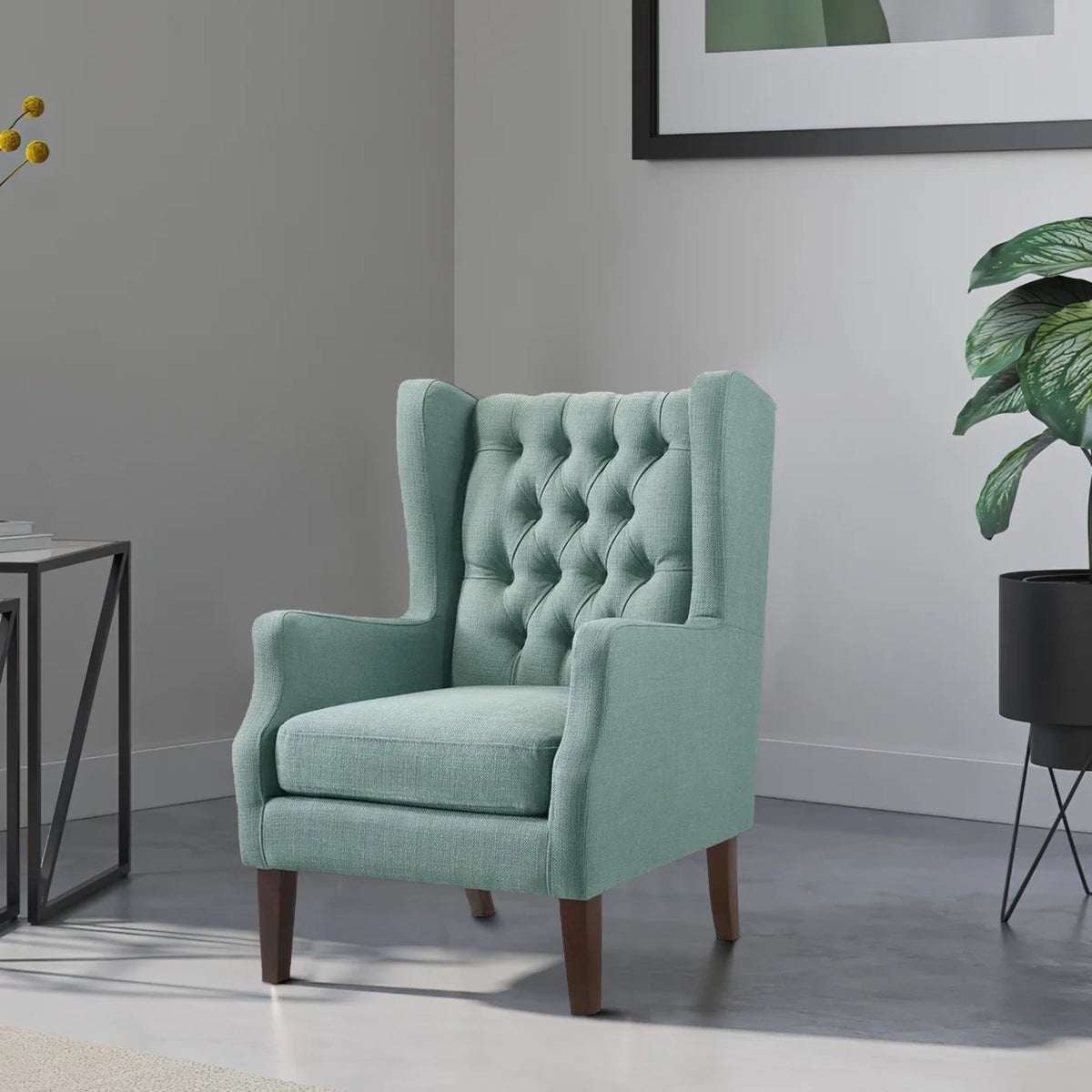 Teal Fabric Accent Chair U2876