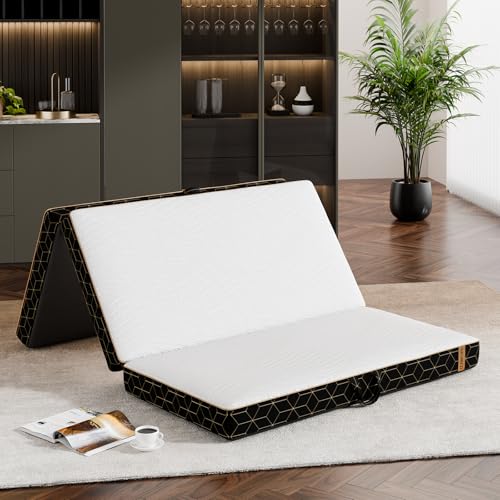 6 Inch Queen Memory Foam Tri-Fold Mattress with Washable Cover B249653