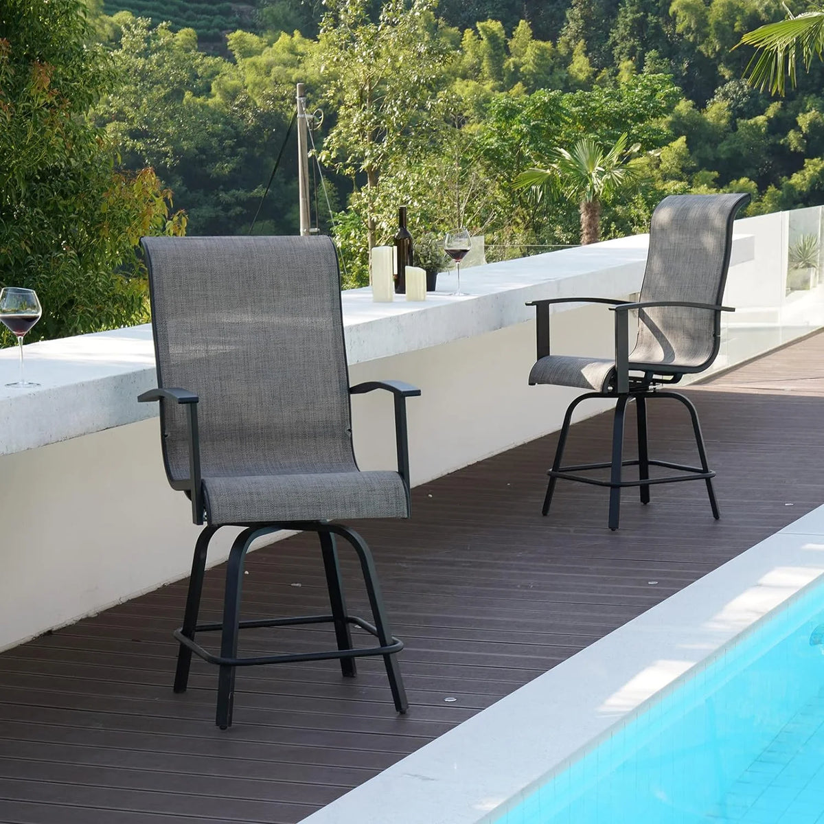 Outdoor Swivel Bar Chairs Set of 6 E16677