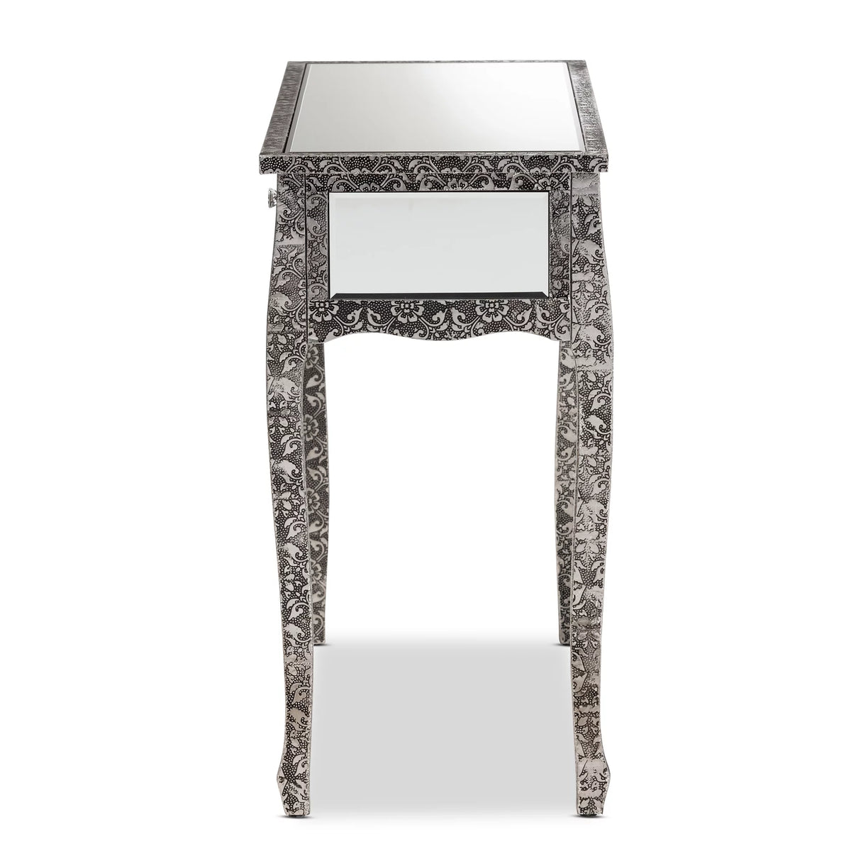 Mirrored Glass 2 Drawer Console Table Y555872