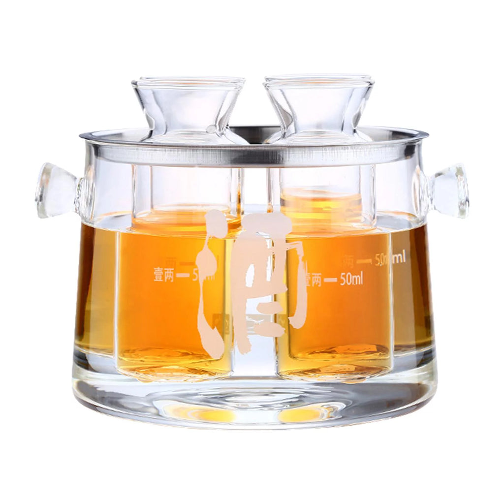 Glass Sake Decanter Bottle 16cmx14.5cmx11.6cm I820912