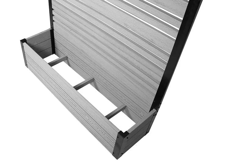 Charcoal Louvered Freestanding Screen with Planter Box G55981