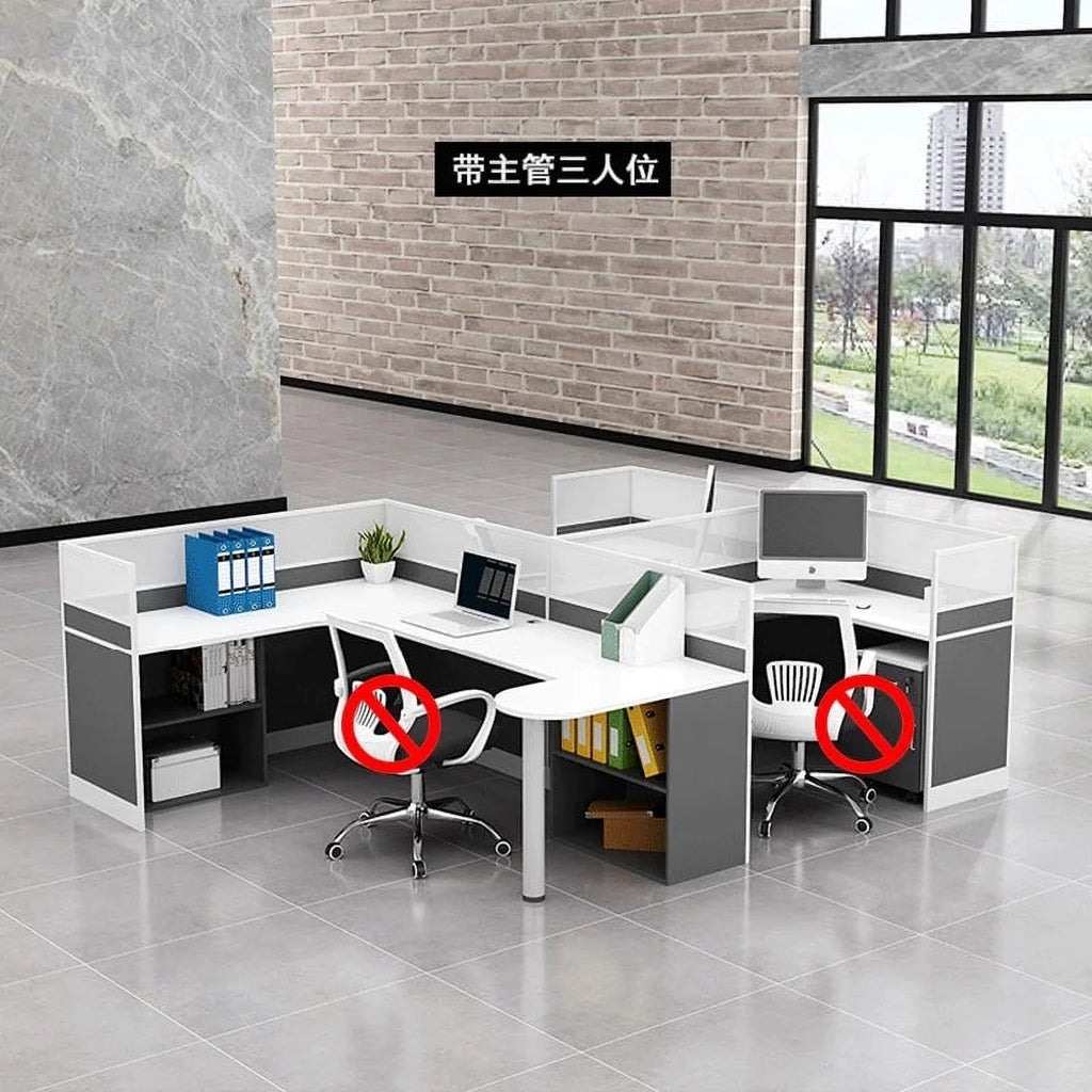 Creative Designer Screen Workstation Office Desk and Chair Y55704
