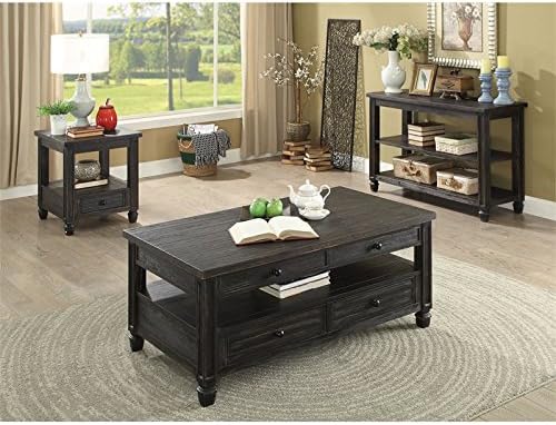 Antique Black Wood Sofa Table O658757