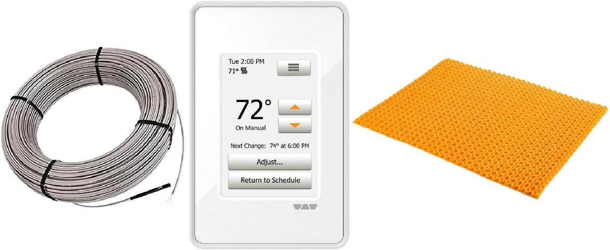 120V 64SqFt Radiant Floor Heating Kit with Thermostat and Membrane Z620