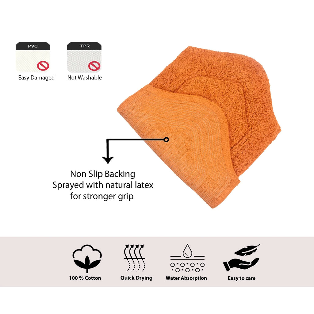 Absorbent Cotton Soft Bathroom Rug 4 Piece Set with Lid Cover U6097