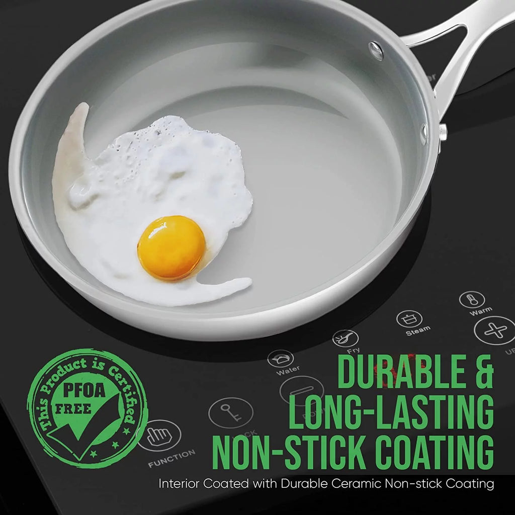 Cast Handles Frying Pan Ceramic Non-Stick Cookware N515