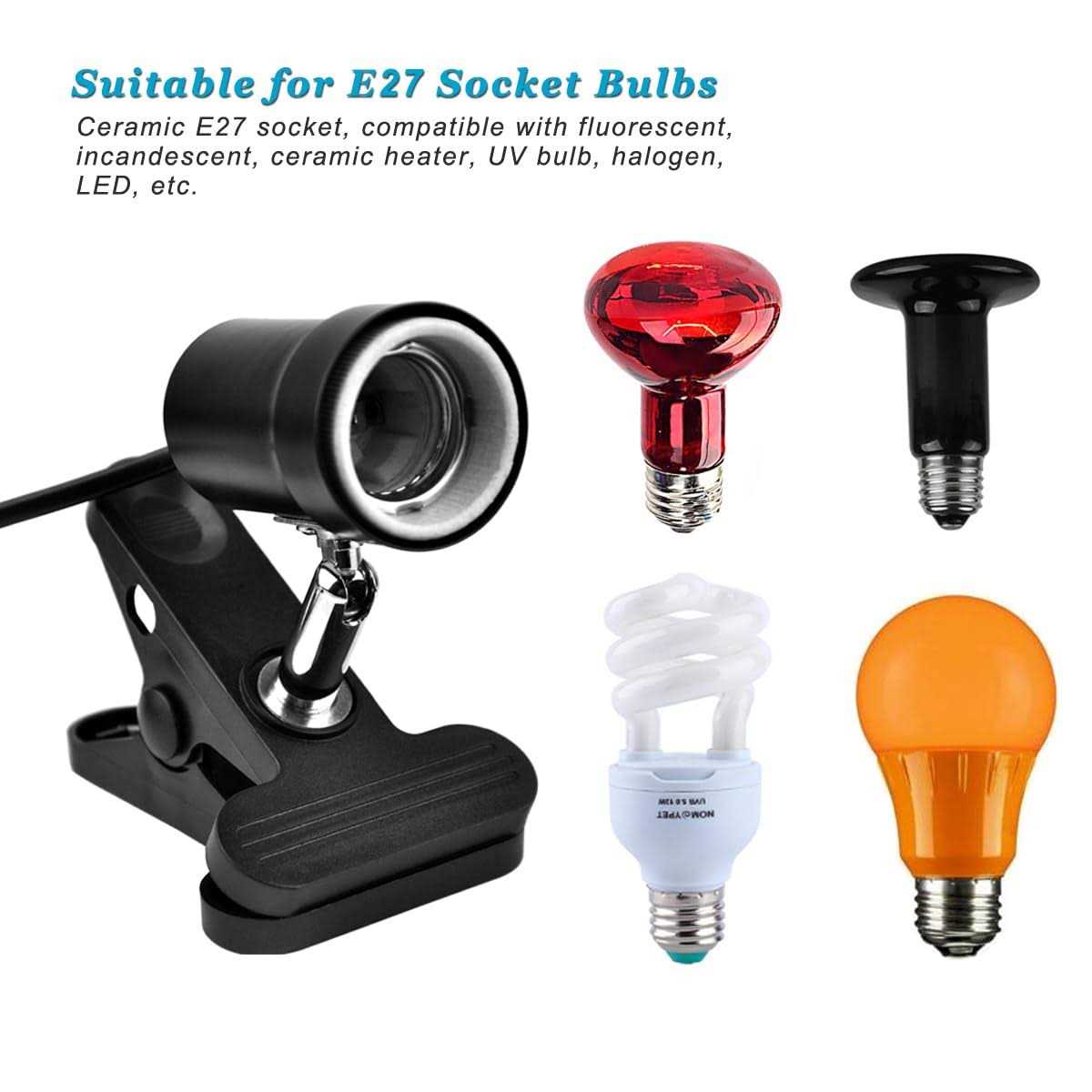 Reptile Heat Lamp with 50W UVA UVB Light Bulb Z290