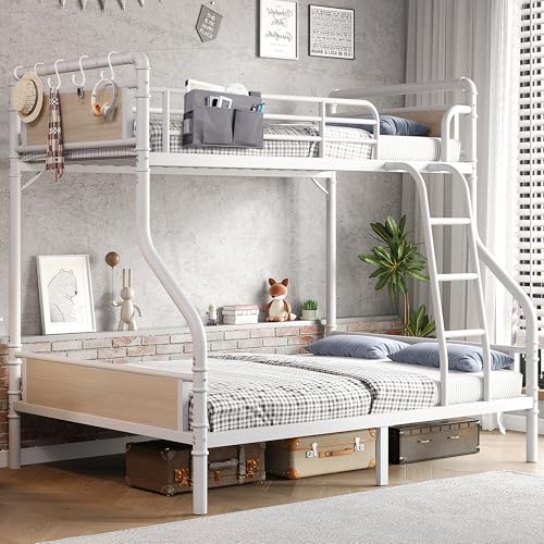 Twin Over Twin Metal Bunk Bed with Safety Guard Rails B72930