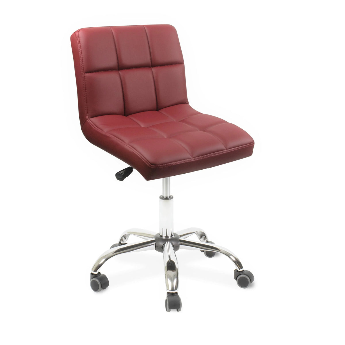 Red Adjustable Armless Tufted Desk Chair F441161