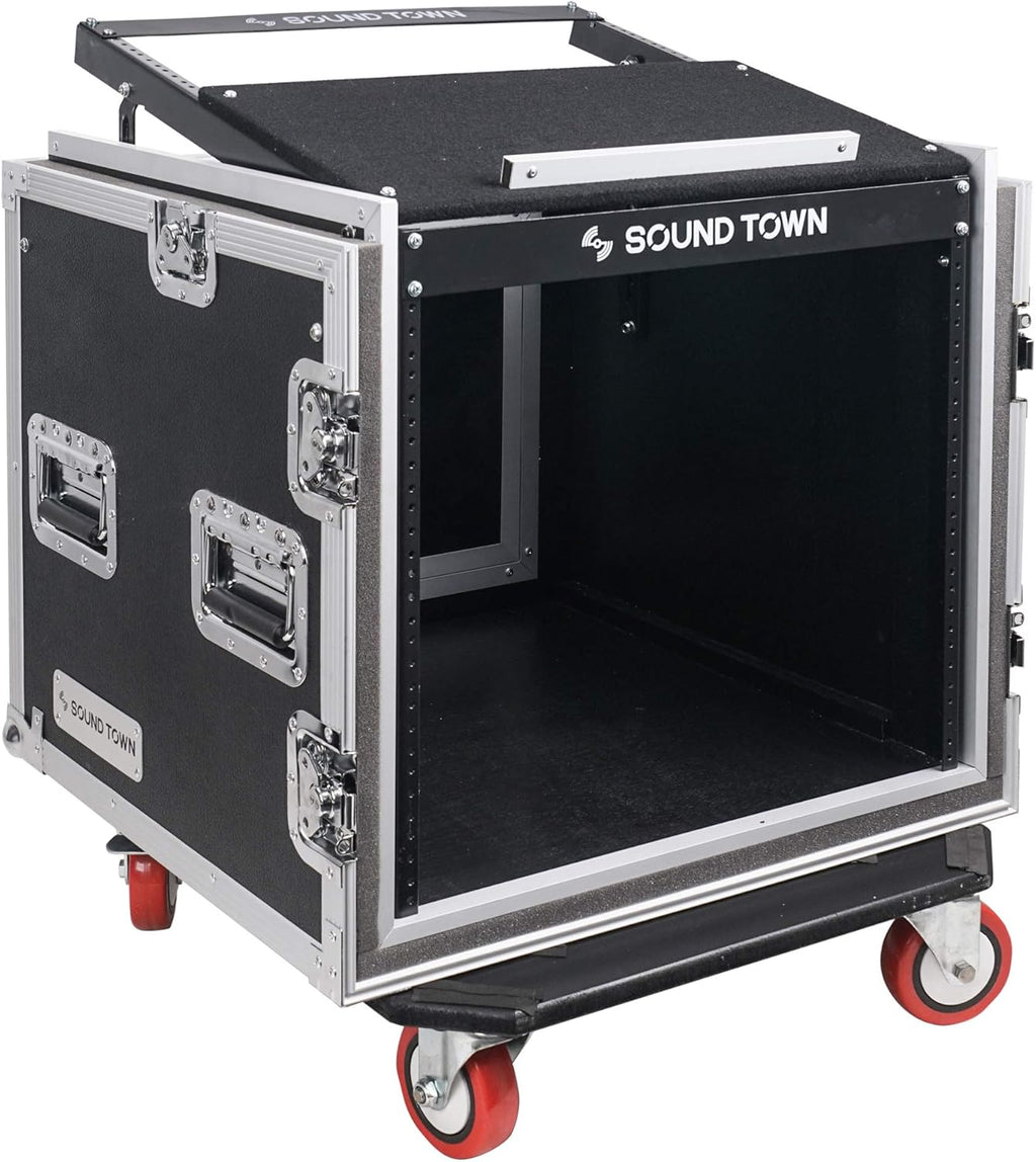 10U ATA Rack Case with 11U Slant Mixer Top and Casters R36732