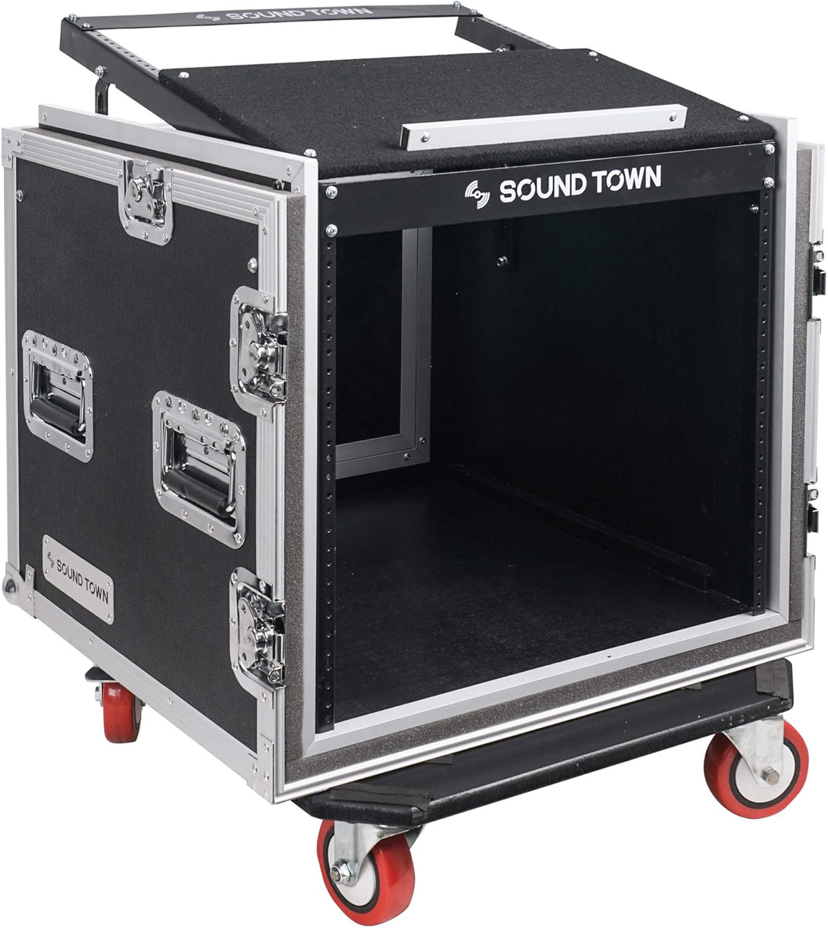 10U ATA Rack Case with 11U Slant Mixer Top and Casters R36732