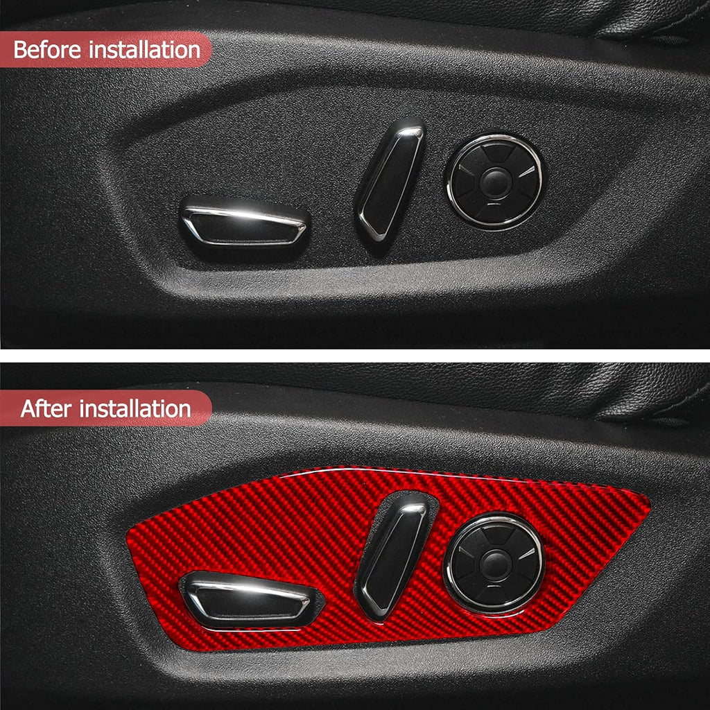 Carbon Fiber Car Seat Adjustment Button Panel Cover Trim Sticker N665