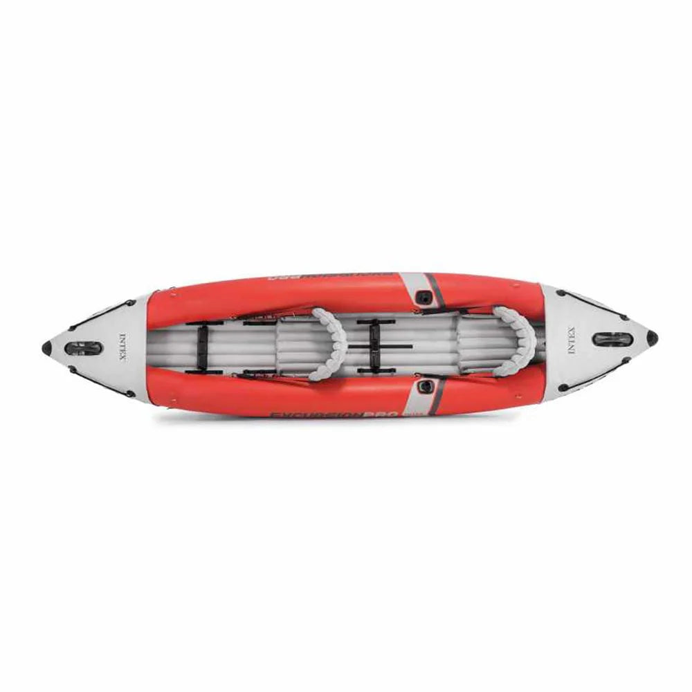 Inflatable 2 Person Vinyl Kayak with Oars & Pump, Red (2 Pack) Y346