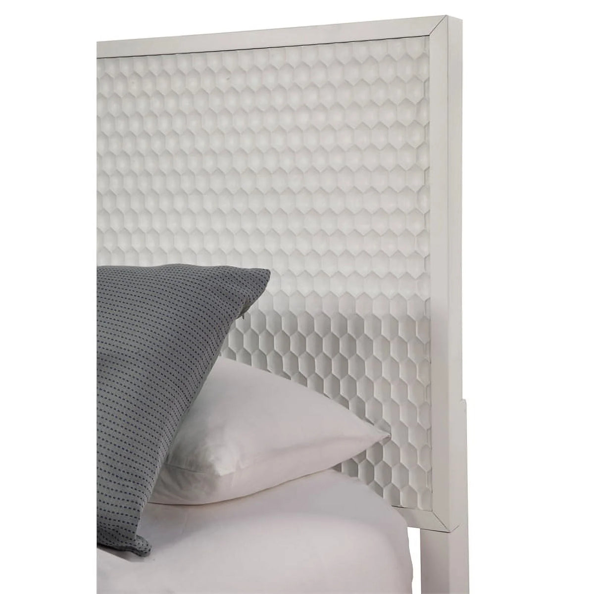 White Full Panel Bed & Bedroom Vanity 2-Piece Set X7639