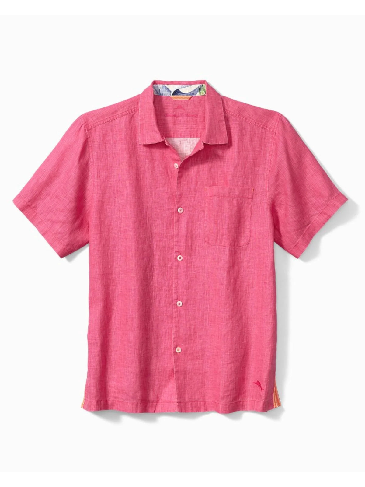 Pink Heather Short Sleeve Button Down Shirt B506