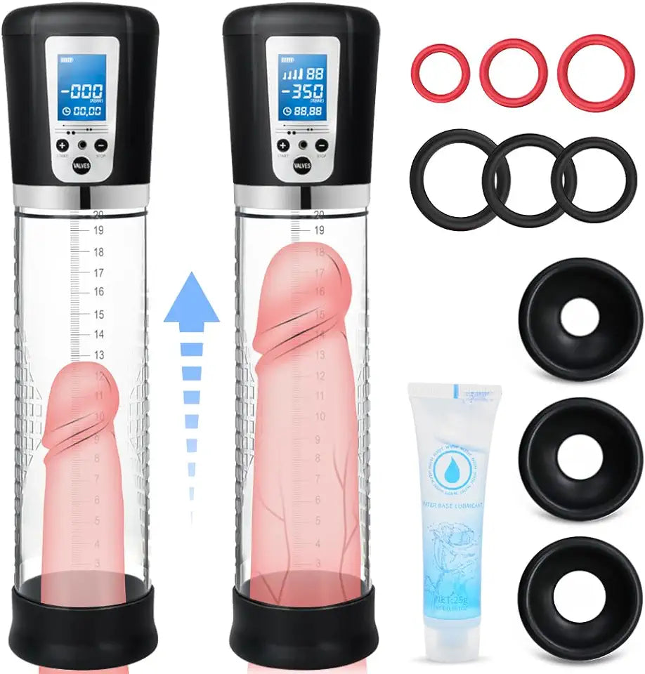 Electric Penis Enlarge Vacuum Pump with 4 Suction Intensities Black M9122