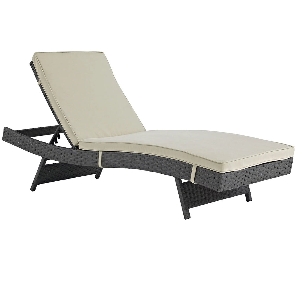 Antique Canvas Beige Outdoor Chaise R9592