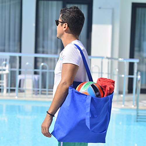 6 Pack Large Canvas Tote Bag with Zippered Closure M76167