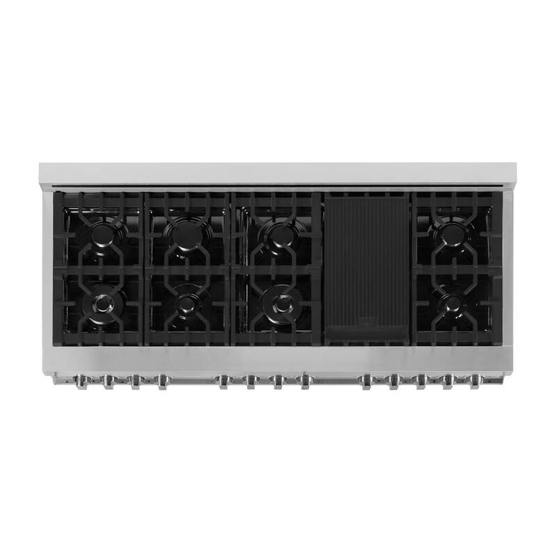 9 Burner Double Oven Dual Fuel Range with Black Matte Door L707