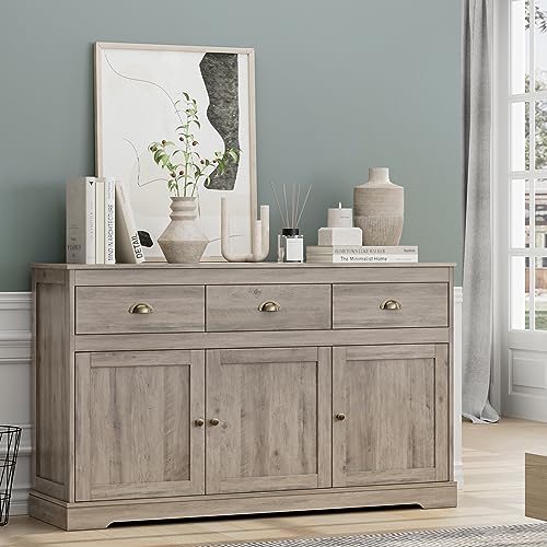 White Buffet Cabinet with 3 Drawers & 3 Doors W239