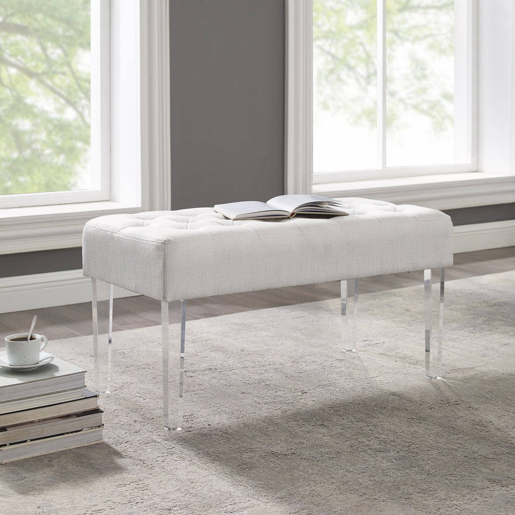 Tufted Bench with Acrylic Legs C76334