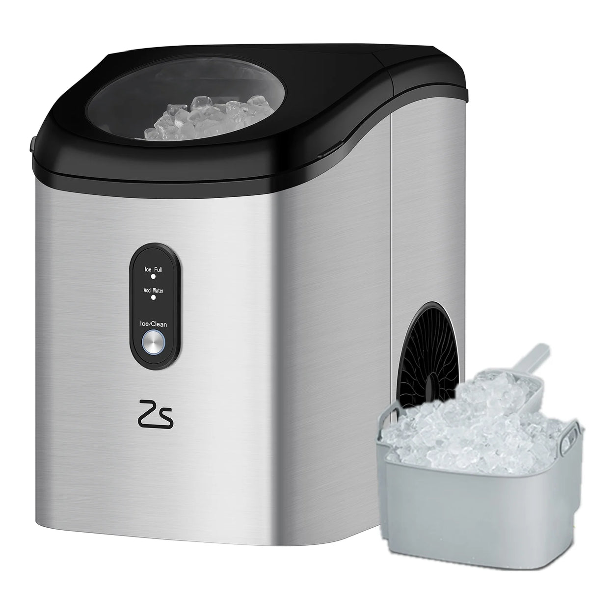 Nugget Ice Maker Countertop, Self-Cleaning Portable with Ice Scoop Z56019