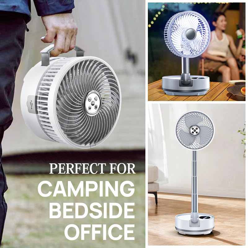 8 inch Portable Rechargeable Oscillating Fan White N5729