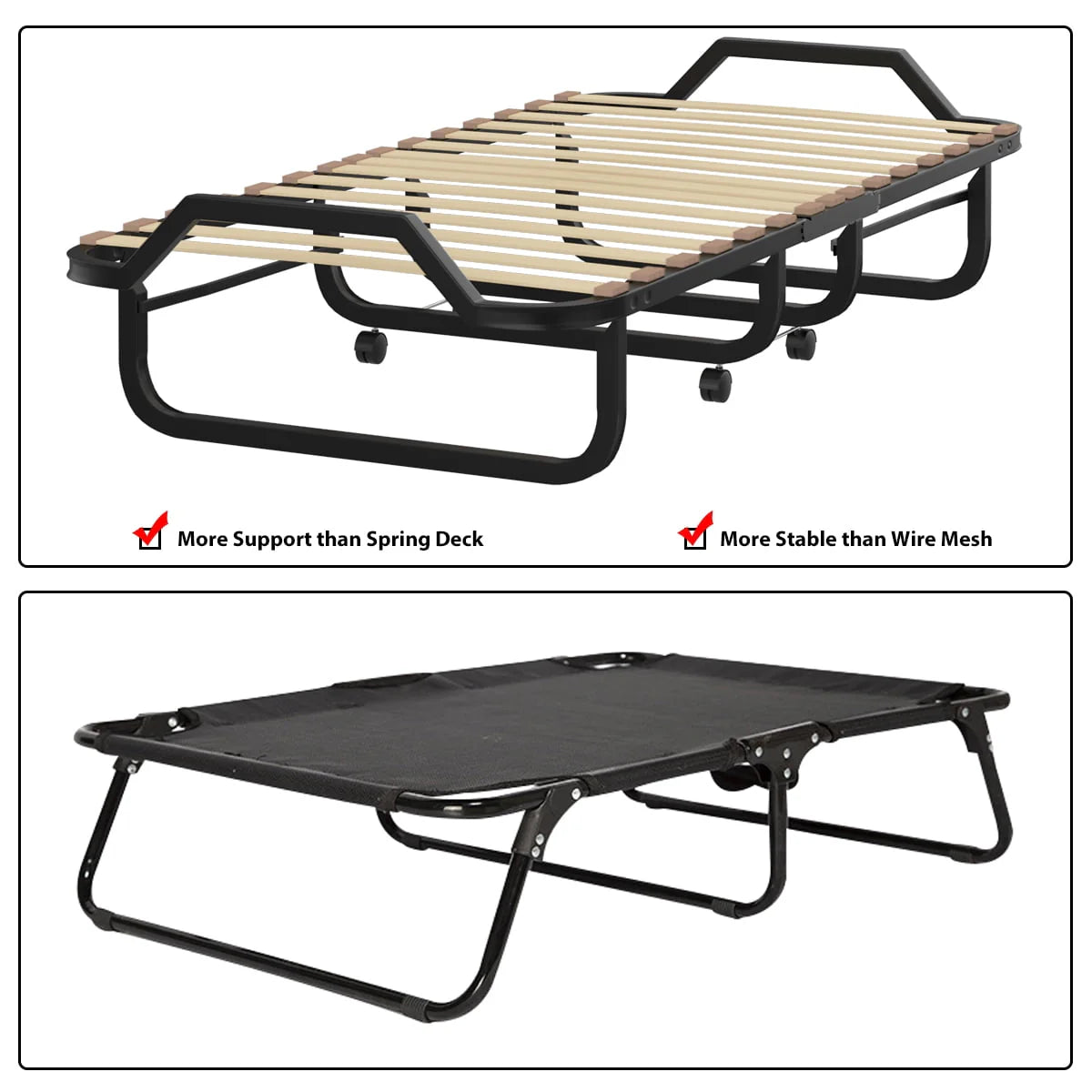 Folding Bed with Memory Foam and Metal Frame K2720