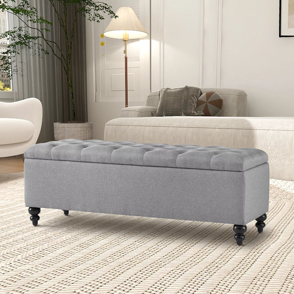 50.2 Inches Upholstered Storage Ottoman Bench X347