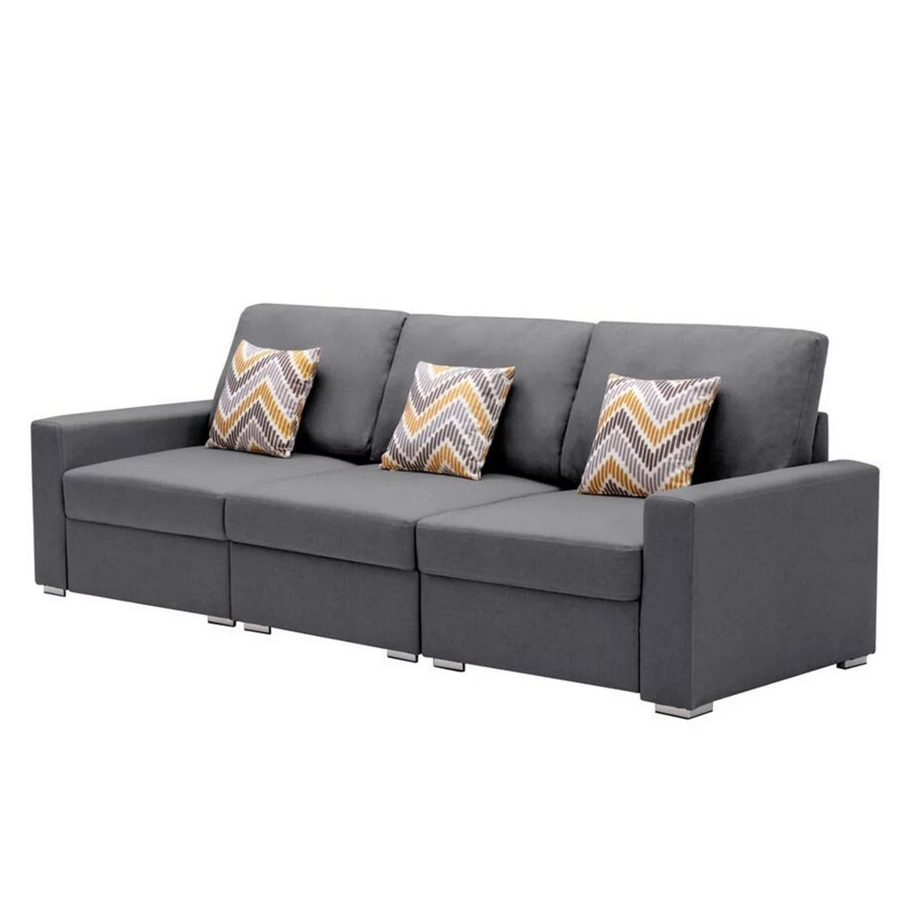 96 Inch 3 Piece Modular Sofa Set with 2 Accent Pillows C761950
