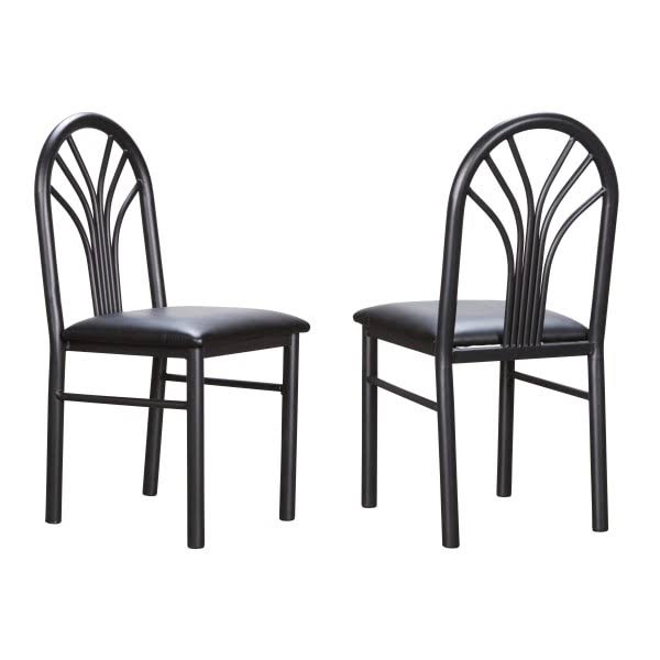 Black Metal Side Chairs Set of 2 S681456