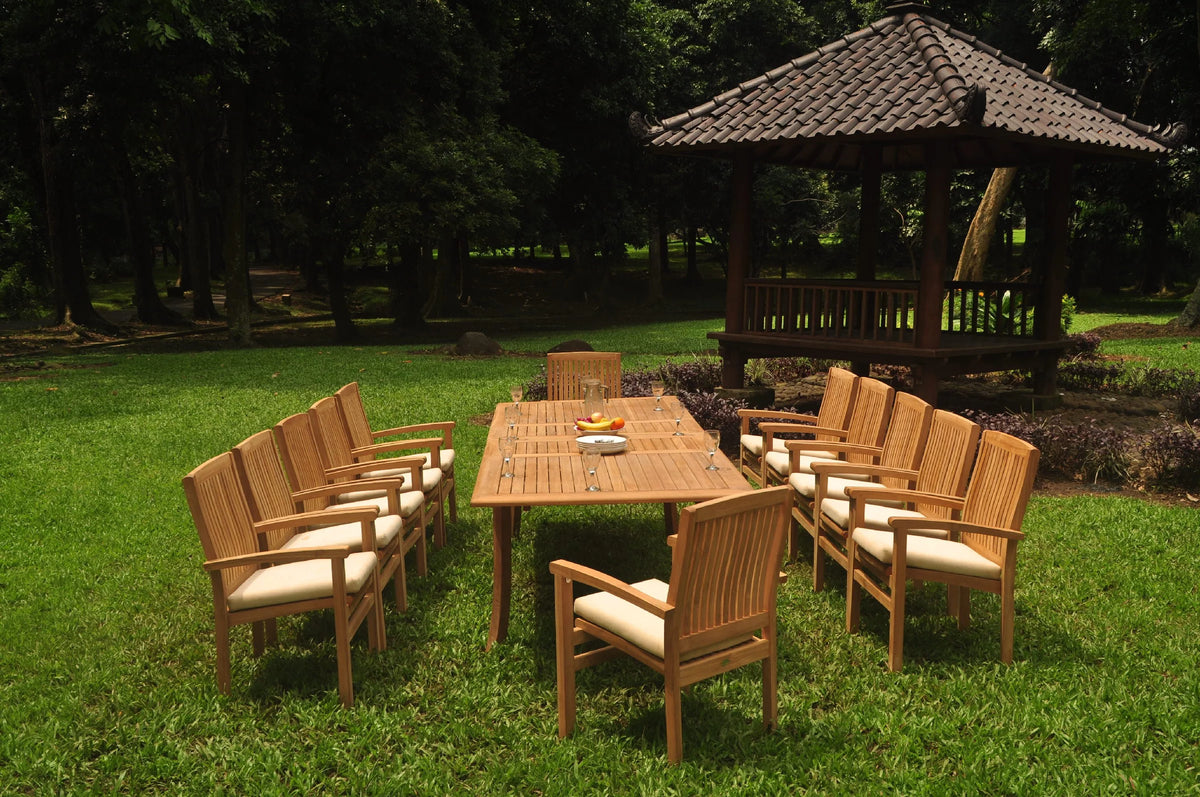 Grade-A Teak 13 Pc 12 Seater Dining Set O110