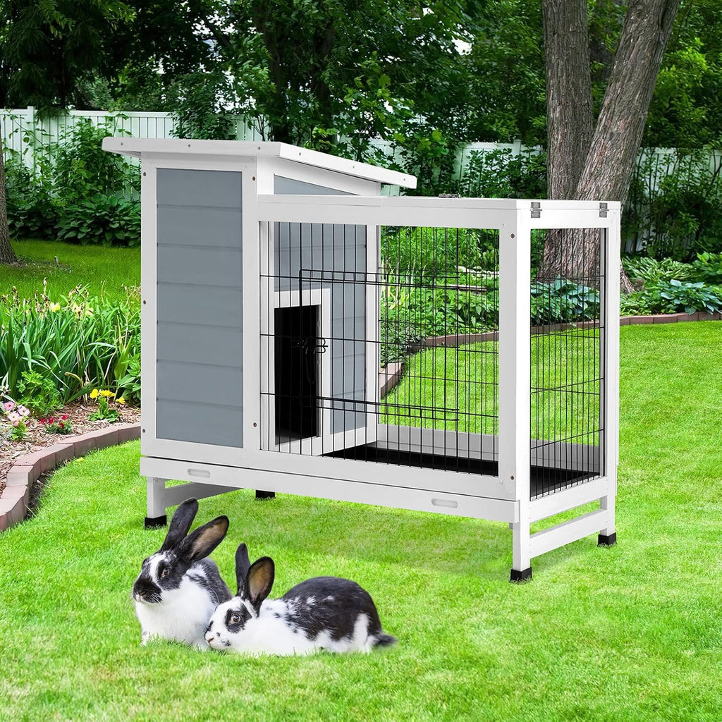 2 Story Rabbit Cage with Ventilation Door Removable Tray D1419