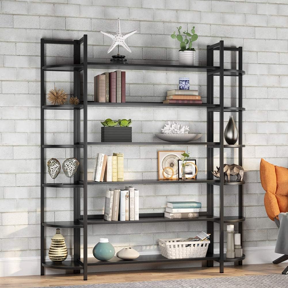 6-Shelf Bookcase with Metal Frame R34640