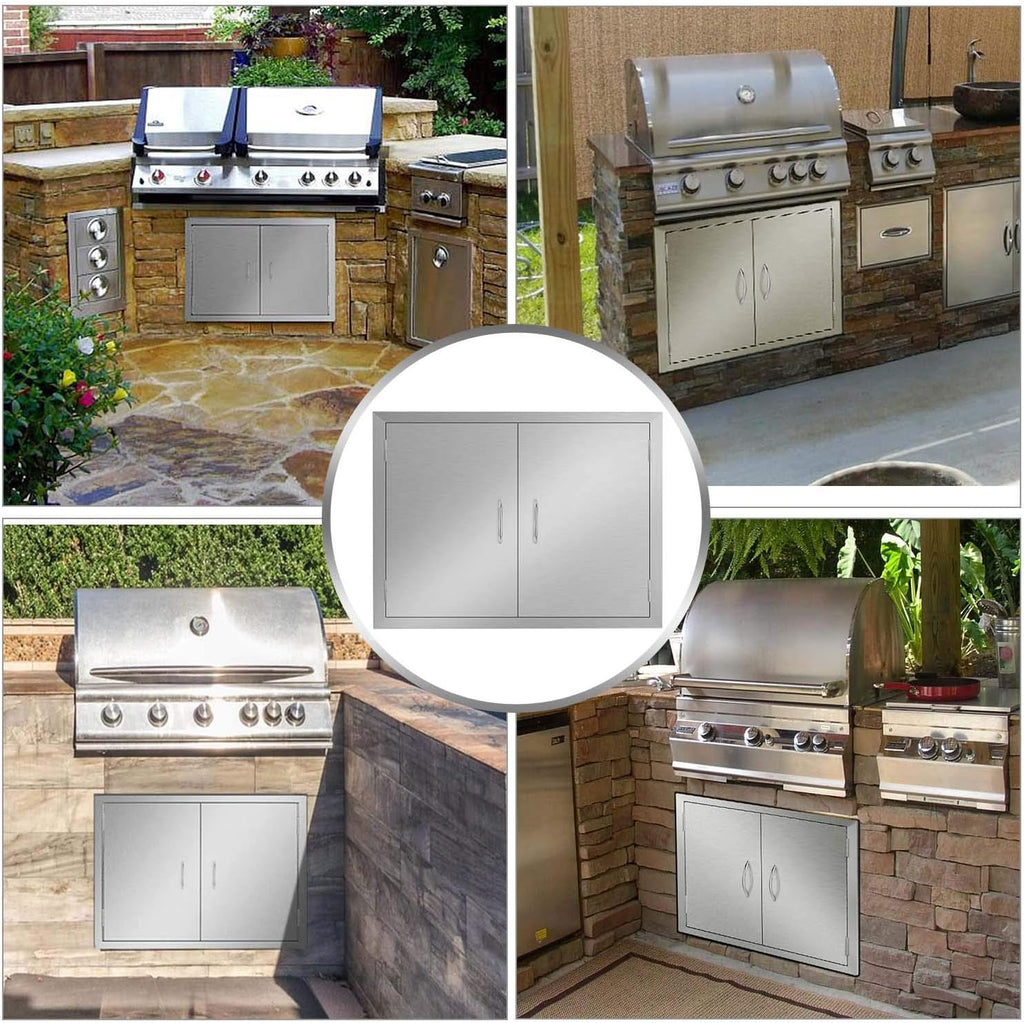 Stainless Steel Double Wall Outdoor Kitchen Doors 31W x 24H Inch X3207