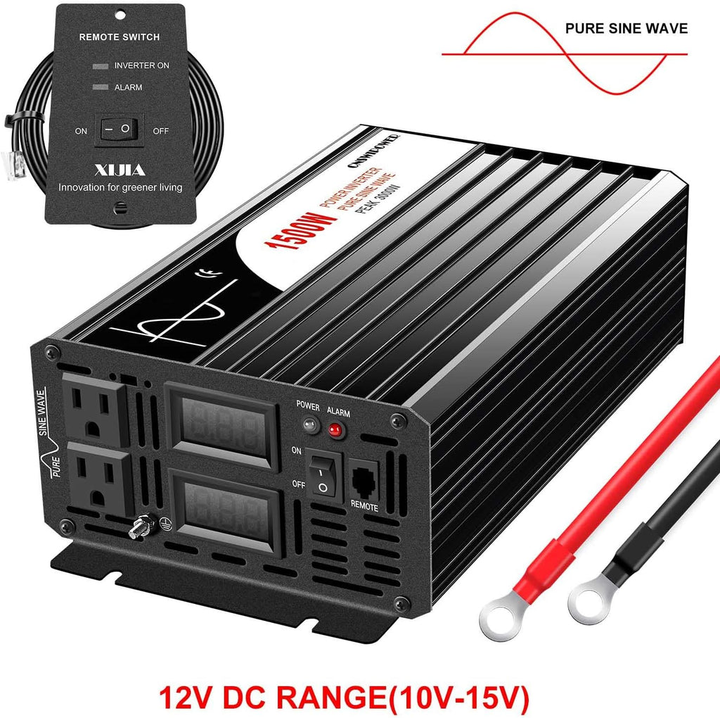 1500W Pure Sine Wave DC 12V to AC 120V Inverter I380981