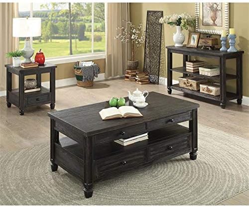 Antique Black Wood Sofa Table O658757