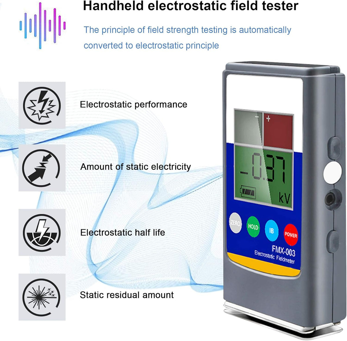 Handheld Digital Electrostatic Field Meter Tester 0~20KV Portable Ion Balance Tester 0~200V E26020